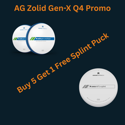 Amann Girrbach Ceramill Zolid Gen-X Zirconia Q4 Buy 5 Get Free Splint Puck