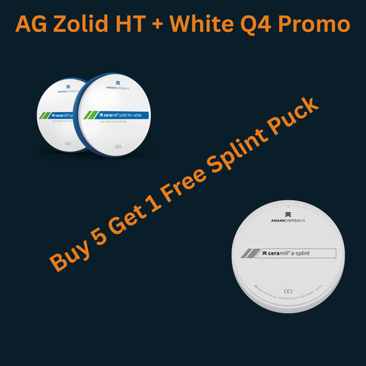 Amann Girrbach Ceramill Zolid HT+ White Q4 Buy 5 Get Free Splint Puck