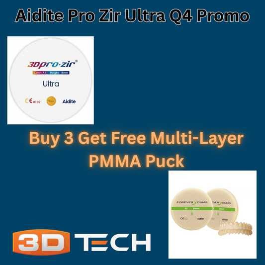 Aidite 3D Pro Zir ULTRA Q4 Buy 3 Get Free PMMA Puck
