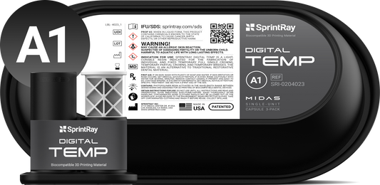 SprintRay Digital Temp - Single-unit Capsule - 3-Pack (MIDAS ONLY)
